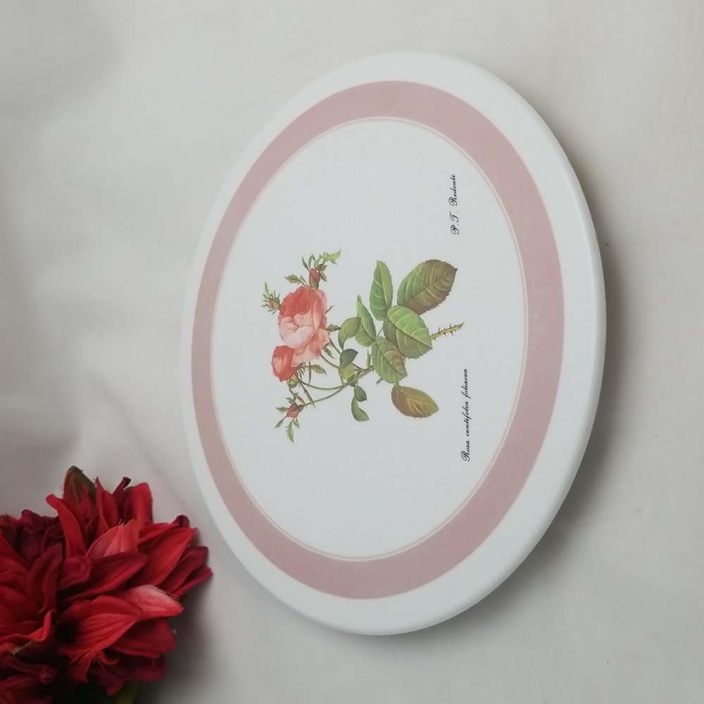 Vintage Melamine Roses Hot Plate Trivet